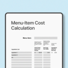 Menu Item Cost Calculation Tool