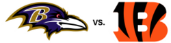 alt="Baltimore v Cincinnati logos for 820 pm Thanksgiving game"