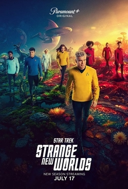 alt="Strange New Worlds Season 3 poster featuring USS Enterprise crew"